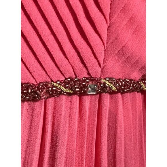 Badgley Mischka Modele Coral Pleated Runway Gown Formal Dress  NWT - Picture 5 of 8